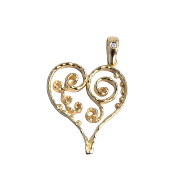 Colgante Corazón baño de oro amarillo plata de ley 925
