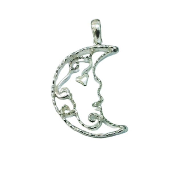 Ciondolo a forma di luna in argento sterling 925