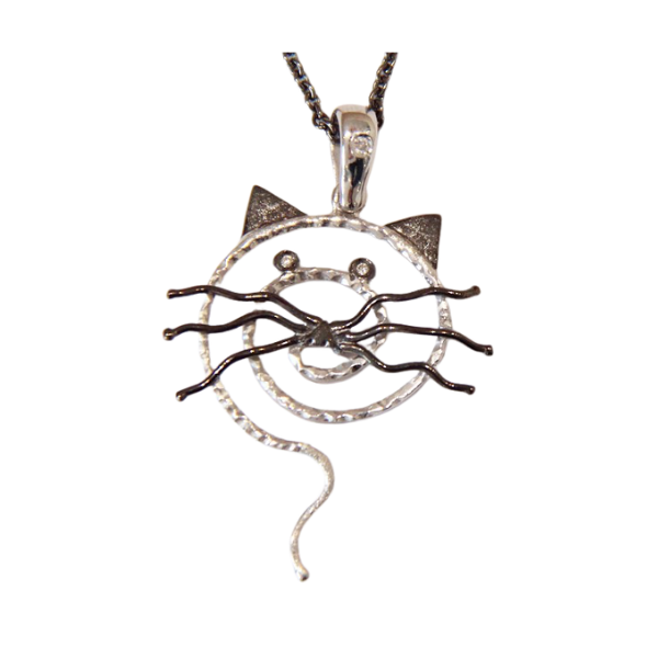Colgante el Gato plata de ley 925
