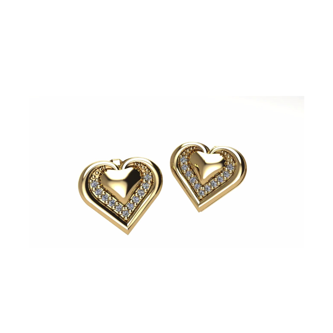 Pendientes Union Oro Amarillo y Diamantes