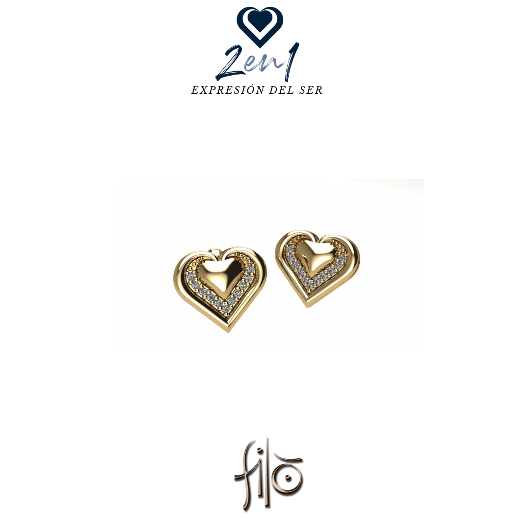 Pendientes Union Oro Amarillo y Diamantes