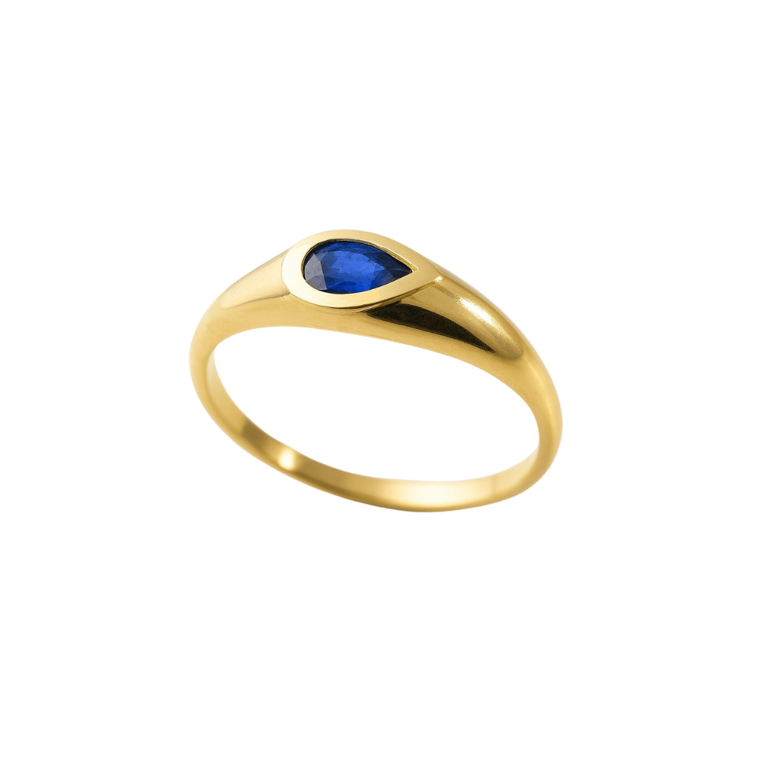 ANILLO PERA ZAFIRO  Cod. 750GR - 5963/SZ