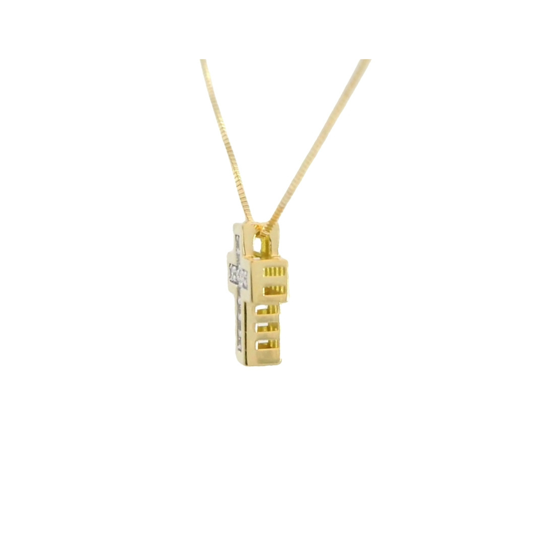GARGANTILLA CRUZ 10x7MM 11 BRILLANTES  Cod. 750GR -B4185/0.04