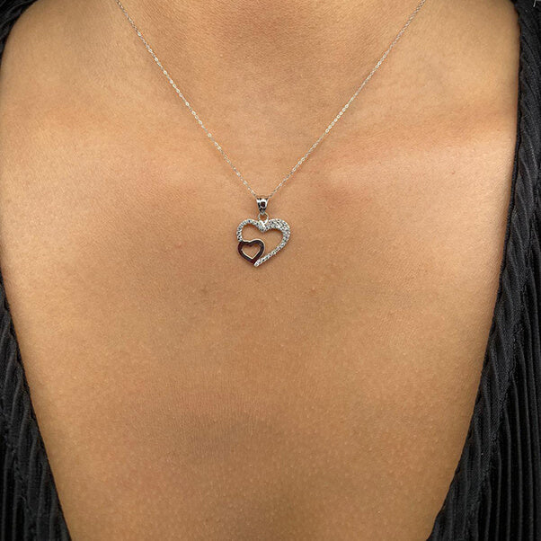 COLGANTE DOBLE CORAZON  Cod. 750GR-4297