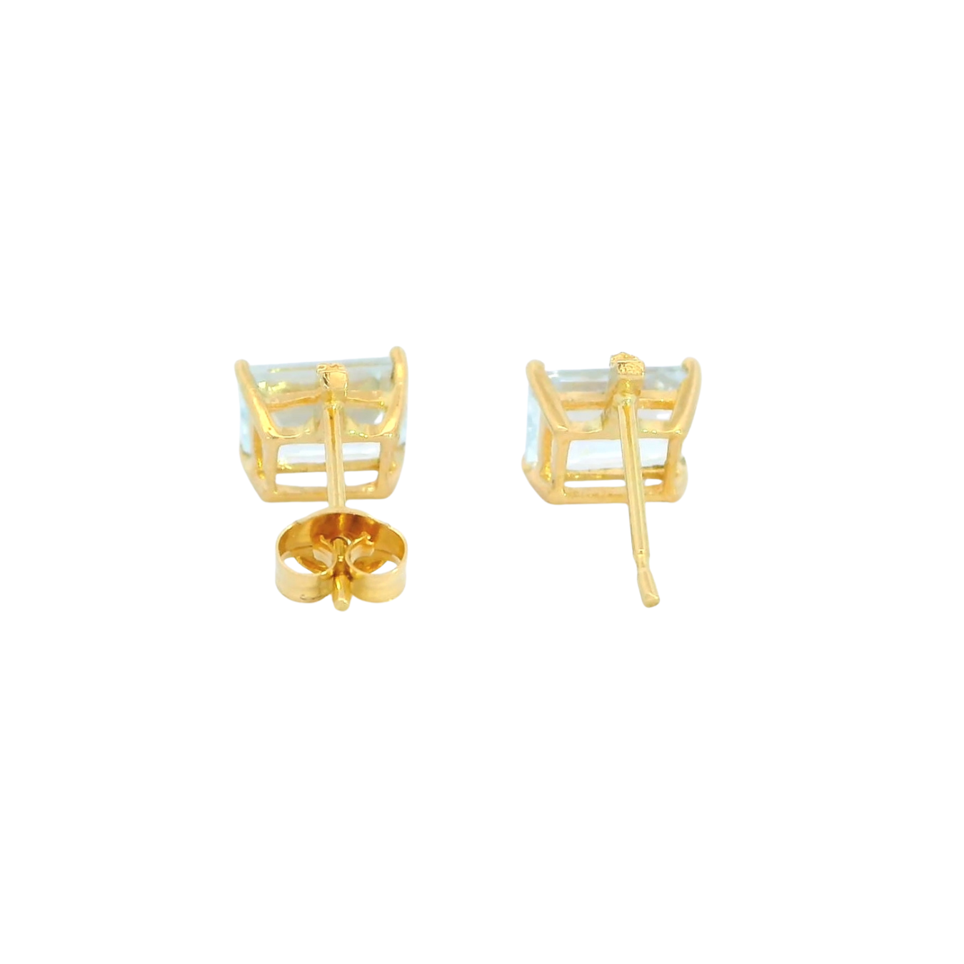 PENDIENTES AGUAMARINA Y BRILLANTES Cod. 750GR-B4158A
