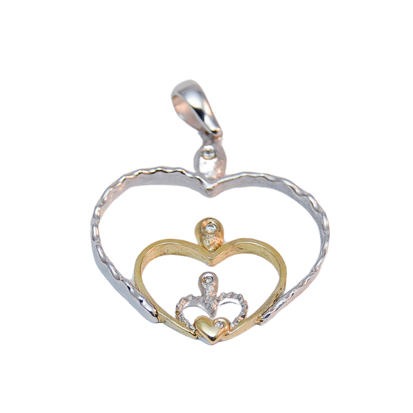 Colgante Abrazo del Clan  baño de oro amarillo plata de ley 925