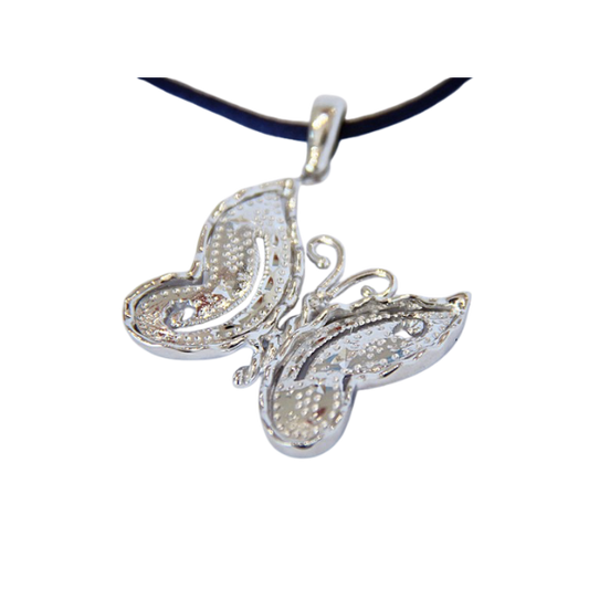 Ciondolo a forma di farfalla in argento sterling 925 