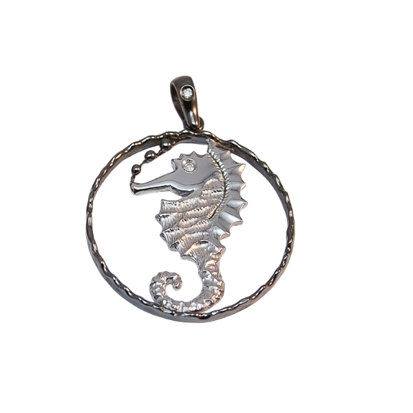 Colgante caballito de mar  plata de ley 925