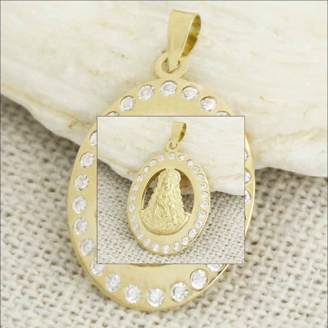 MEDALLA OVALADA VIRGEN DEL ROCIO   Cod. 750GR - 5845
