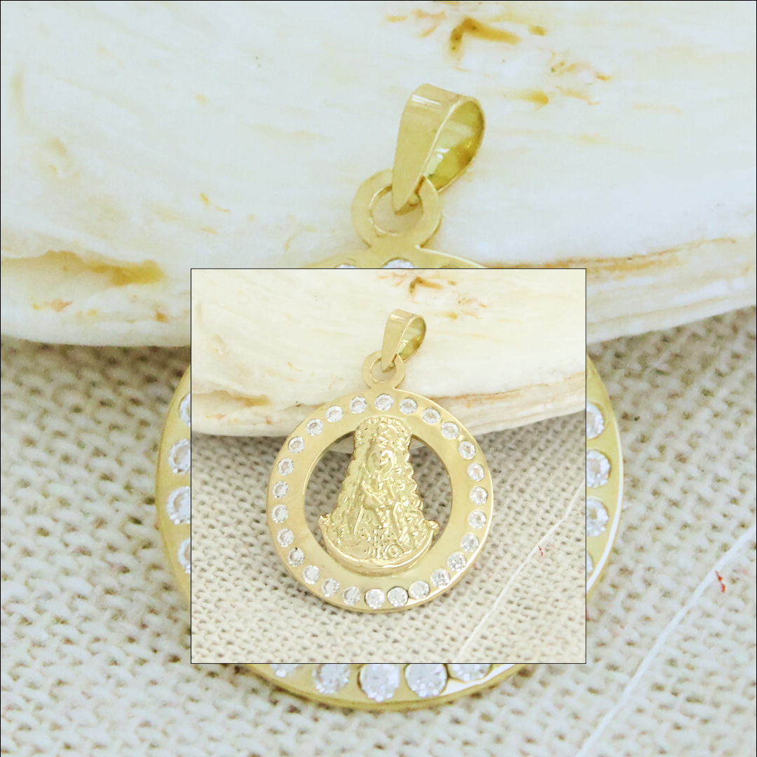 MEDALLA REDONDA VIRGEN DEL ROCIO   Cod. 750GR - 5844