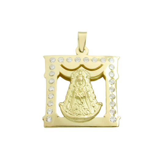 MEDALLA VIRGEN DEL ROCIO CUADRADA   Cod. 750GR - 5846