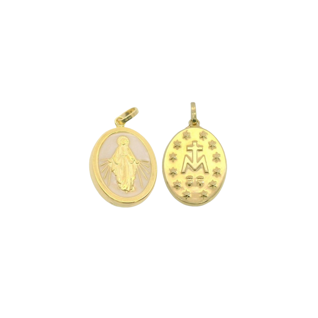 MEDALLA VIRGEN MILAGROSA OVAL CON NÁCAR  Cod. 750GR - 5932/1N