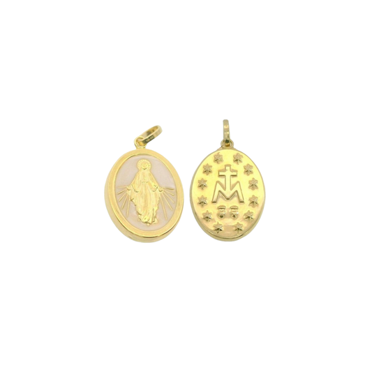 MEDALLA VIRGEN MILAGROSA OVAL CON NÁCAR  Cod. 750GR - 5932/1N