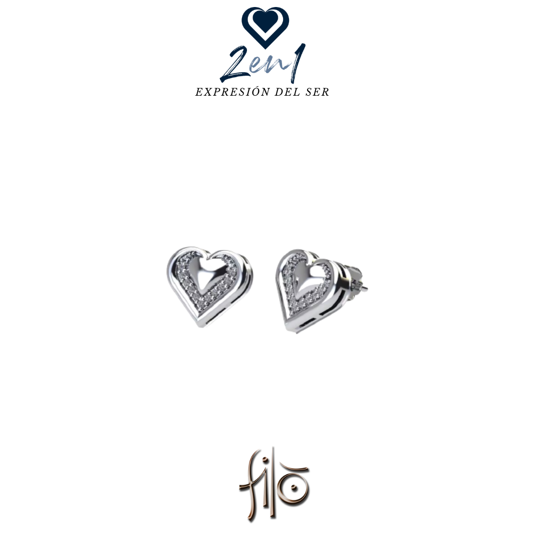 Pendientes Union Oro Blanco y Diamantes