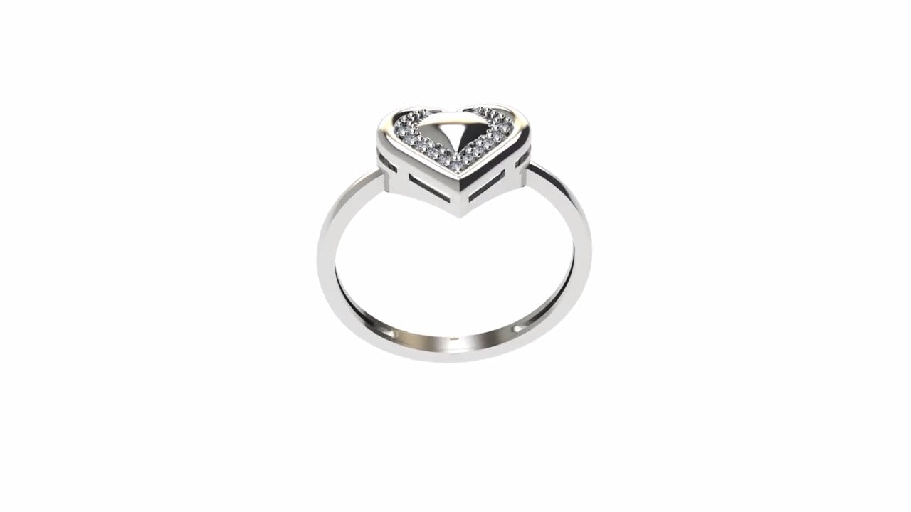 Anillo Union Oro  Blanco y Diamantes